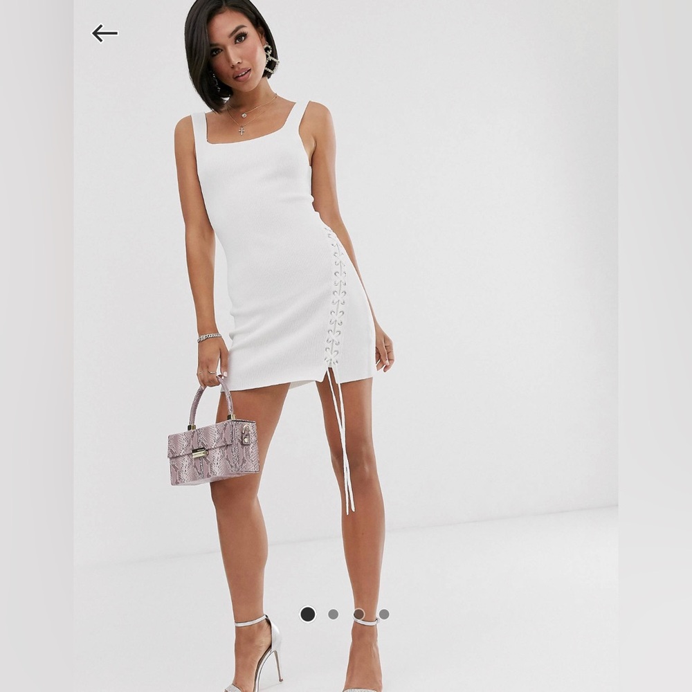 ASOS square neck ribbed dress